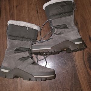Gray and Brown Winter Boots